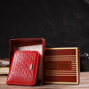 CANPELLINI Червоний жіночий гаманець невеликого розміру з натуральної шкіри під рептилію  (2421800) - зображення 8