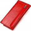 CANPELLINI Червоний довгий жіночий гаманець з натуральної шкіри з тисненням під крокодила  (2421827) - зображення 2