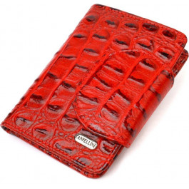 CANPELLINI Червоний жіночий гаманець середнього розміру з натуральної шкіри з тисненням під крокодила  (2421807