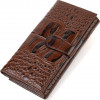 CANPELLINI Жіночий гаманець із натуральної шкіри з тисненням під крокодила в коричневому кольорі  (2421848) - зображення 2