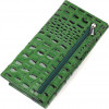 CANPELLINI Оригінальний жіночий гаманець зеленого кольору з натуральної шкіри з тисненням під крокодила  (24218 - зображення 2