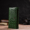 CANPELLINI Оригінальний жіночий гаманець зеленого кольору з натуральної шкіри з тисненням під крокодила  (24218 - зображення 6
