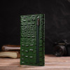 CANPELLINI Оригінальний жіночий гаманець зеленого кольору з натуральної шкіри з тисненням під крокодила  (24218 - зображення 7