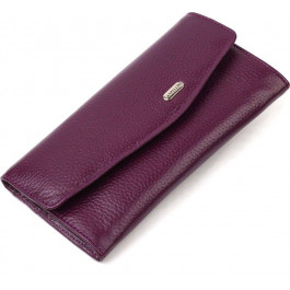 CANPELLINI Фіолетовий жіночий гаманець із натуральної шкіри флотар із клапаном на кнопці  (2421693)