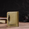 CANPELLINI Маленький жіночий гаманець із натуральної шкіри флотар оливкового кольору  (2421793) - зображення 7