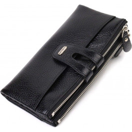 CANPELLINI Місткий жіночий гаманець чорного кольору з натуральної шкіри  (2421717)