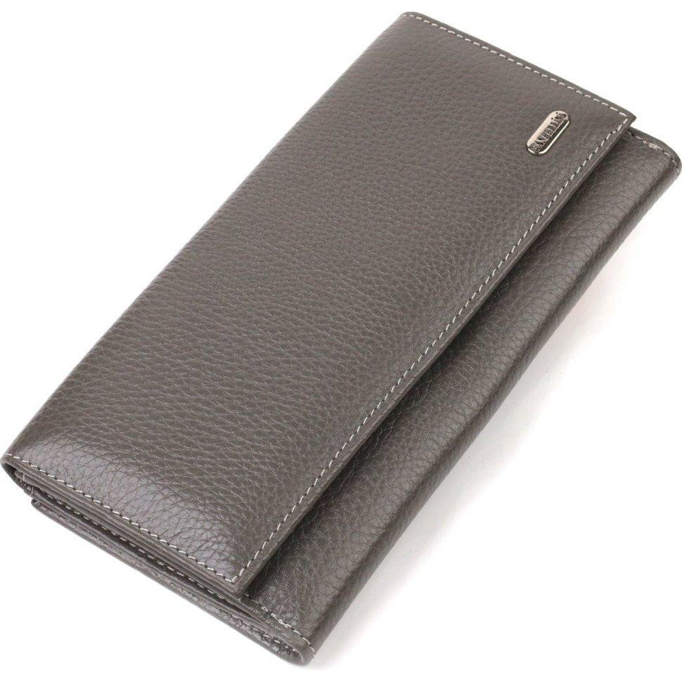 CANPELLINI Місткий жіночий гаманець із натуральної шкіри флотар сірого кольору  (2421851) - зображення 1