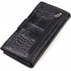 Vintage Чорний вертикальний гаманець з натуральної шкіри з тисненням під крокодила CANPELLINI (2421844) - зображення 2