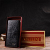 Vintage Чорний вертикальний гаманець з натуральної шкіри з тисненням під крокодила CANPELLINI (2421844) - зображення 8