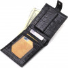CANPELLINI Чоловічий портмоне чорного кольору з натуральної шкіри з тисненням під крокодила  (2421790) - зображення 4