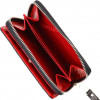 CANPELLINI Чорно-червоний жіночий гаманець середнього розміру з натуральної шкіри з тисненням під крокодила  (2 - зображення 4