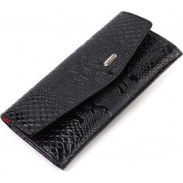CANPELLINI Чорно-червоний жіночий гаманець із натуральної шкіри з тисненням під змію  (2421700)