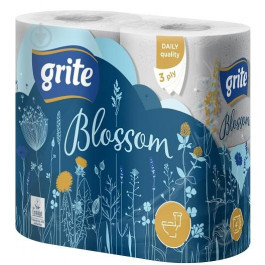 Grite Туалетний папір  Blossom 3 шари 4 рулони (4770023348736)