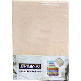 LightHouse Простирадло на резинці  Jersey Premium 90х200х25 см персикової (46449) (2200000546449)