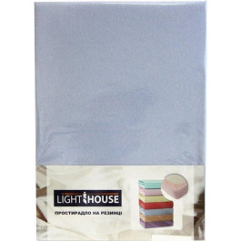 LightHouse Простирадло на резинці  Jersey Premium 90х200х25 см блакитний (46470) (2200000546470)