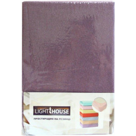 LightHouse Простирадло на резинці  Terry Premium 160х200х25 см сливовий (46739) (2200000546739)