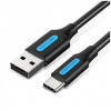 Кабель USB Type-B Vention 3A Quick Charge USB-A to Type-C Black 1м (COKBF)