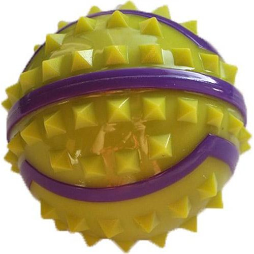 AnimAll Игрушка мяч с шипами GrizZzly 9727 8.4 см Желто-фиолетовый (6914068019727) - зображення 1