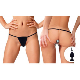 Art of Sex Трусики з анальною пробкою  Sexy Panties With Silicone Plug L, чорні (7770000318063)