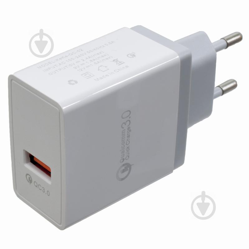Patron Quick Charge 3.0 1 x USB White (PN-QC3-220V-W) - зображення 1