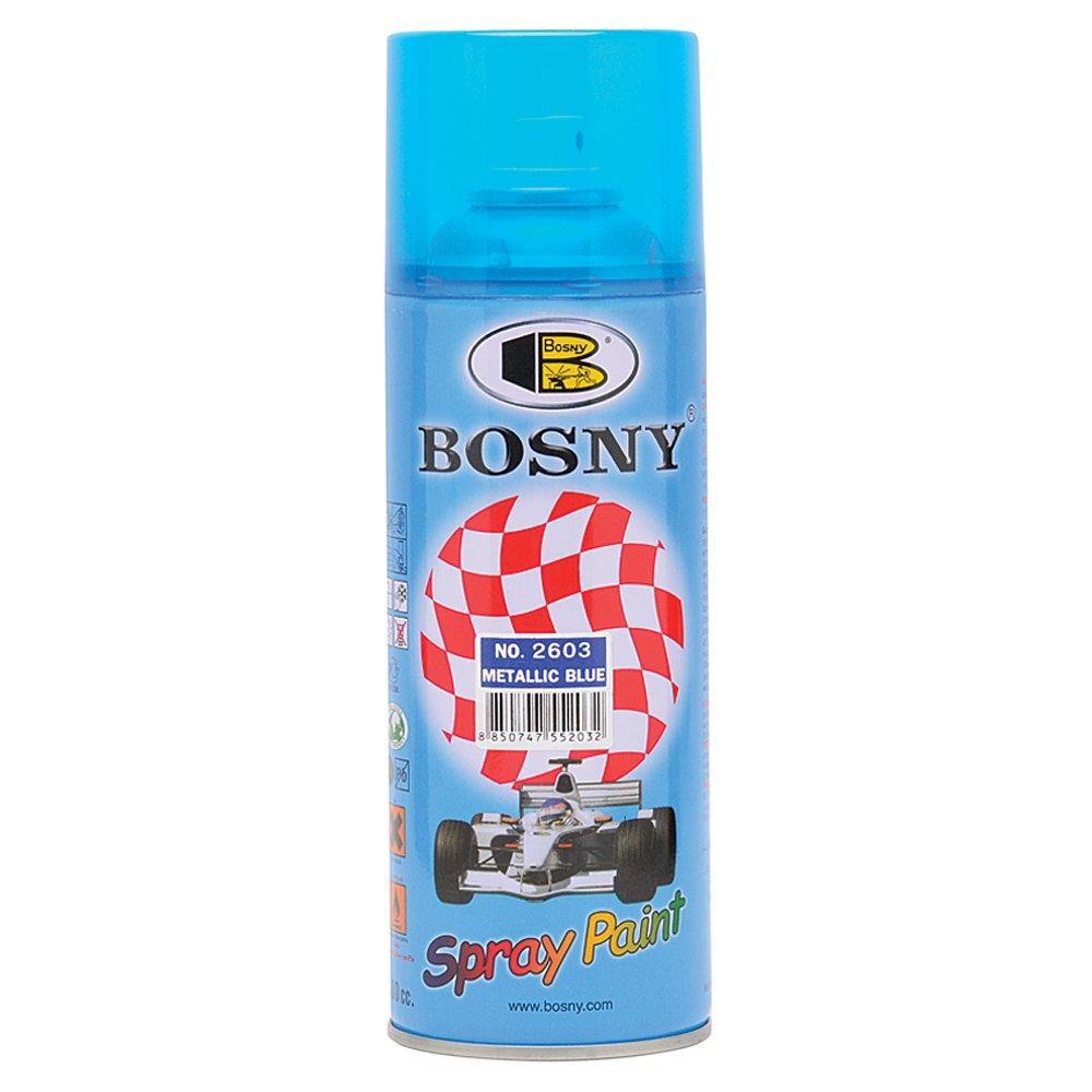 Bosny Фарба аерозольна акрилова Bosny з металевим ефектом №2603 синій металік 400 мл - зображення 1