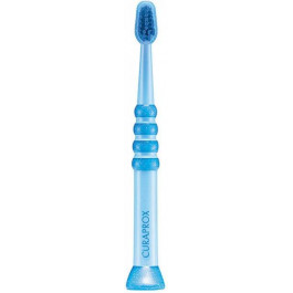 Curaprox Зубная щетка Curaprox CS Baby для детей (0-4 лет) прорезиненная ручка с присоской Синяя с синей щети