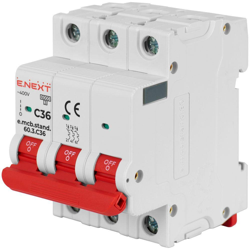 E.NEXT e.mcb.stand.60.3.C36 3р 36А C 6кА (s002164) - зображення 1