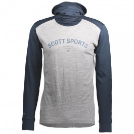 Scott Термофутболка чоловіча з капюшоном  Defined Merino Longsleeve Hoody, Dark blue/Light grey melange, L