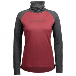 Scott Термофутболка жіноча  W Defined Merino High Neck Shirt, Dark Grey Melange/Ochre Red, XS (283.805.705