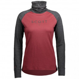   Scott Термофутболка жіноча  W Defined Merino High Neck Shirt, Dark Grey Melange/Ochre Red, XS (283.805.705