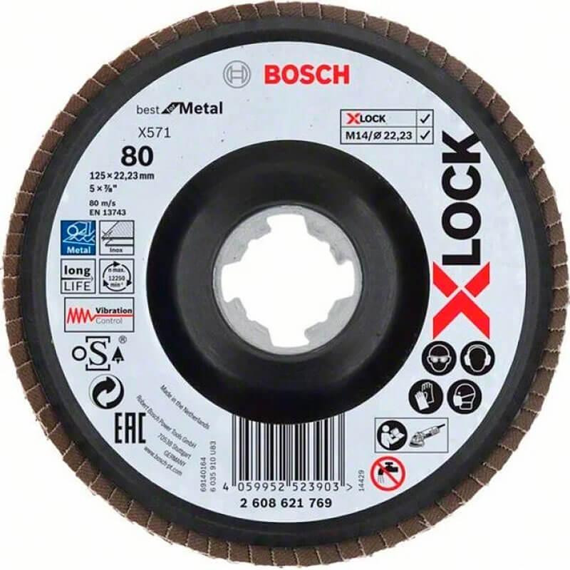 Bosch Круг пелюстковий  X-LOCK X571 Best for Metal (125 мм, К80) (2608621769) - зображення 1