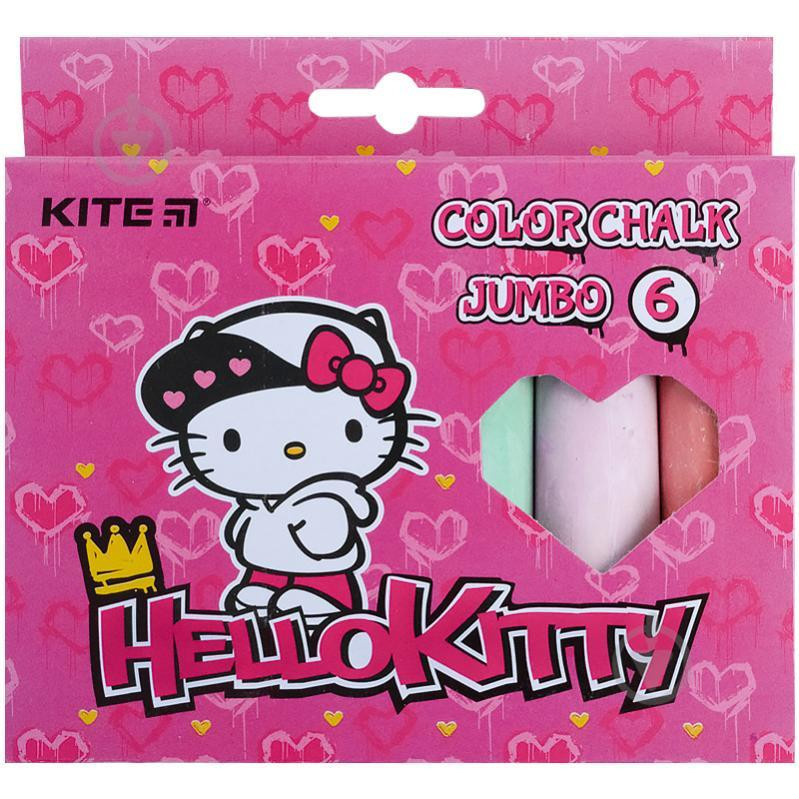 Kite Мел цветной Hello Kitty 6 цветов Jumbo  HK21-073 - зображення 1