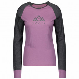 Scott Термофутболка жіноча  W Defined Merino Longsleeve Shirt, Dark grey melange/Cassis pink, XS (277793.6