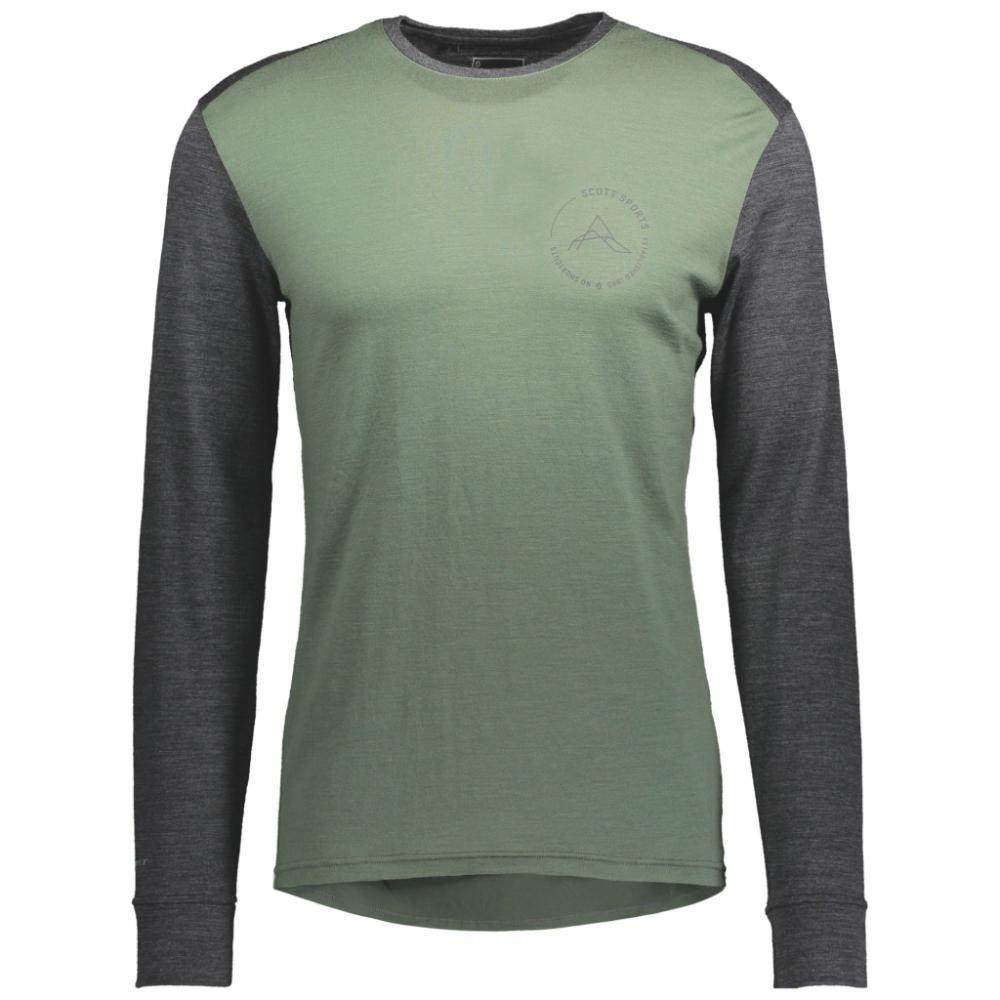 Scott Термофутболка чоловіча  Defined Merino Longsleeve Shirt, Frost green/Dark grey melange, XL (277772.7 - зображення 1