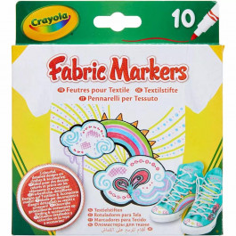 Crayola Набор фломастеров для рисования на ткани, тонкая линия, 10 шт. (256353.012)