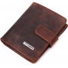 Karya Компактний чоловічий гаманець темно-коричневого кольору із добротної вінтажної шкіри  (2421328) - зображення 1