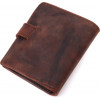 Karya Компактний чоловічий гаманець темно-коричневого кольору із добротної вінтажної шкіри  (2421328) - зображення 2