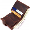 Karya Компактний чоловічий гаманець темно-коричневого кольору із добротної вінтажної шкіри  (2421328) - зображення 4