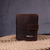 Karya Компактний чоловічий гаманець темно-коричневого кольору із добротної вінтажної шкіри  (2421328) - зображення 7