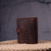 Karya Компактний чоловічий гаманець темно-коричневого кольору із добротної вінтажної шкіри  (2421328) - зображення 8
