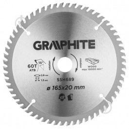 Graphite Пиляльний диск 165x20x1,5 Z60 55H689