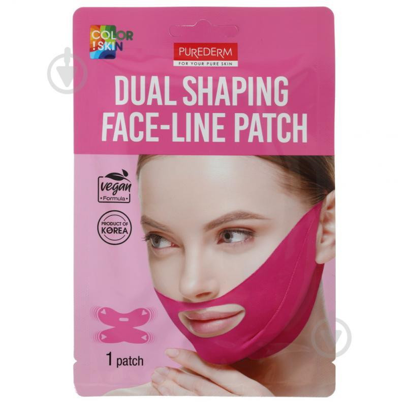 Purederm Маска-лифтинг для подбородка и щек  Dual Shaping Face-line Patch 32 г (8809738320921) - зображення 1