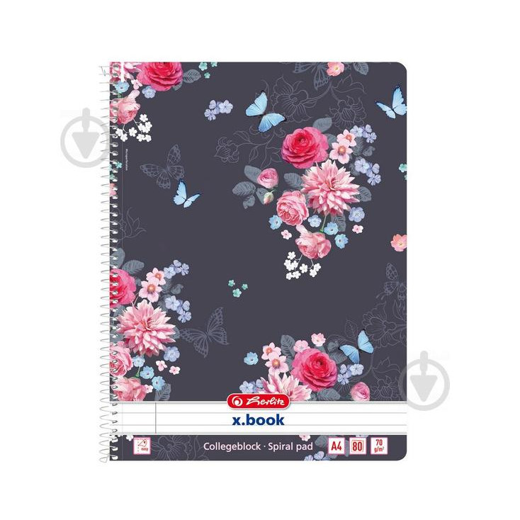 Herlitz Блокнот Ladylike Flowers А4, в линию 80 л. (50021468F) - зображення 1