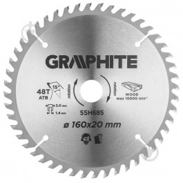 Graphite Пильный диск 160x20x1,4 Z48 55H685