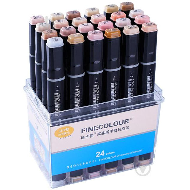 Finecolour Набор двусторонних маркеров  Brush Skin SET 24 цвета EF103-FS24 разноцветный - зображення 1