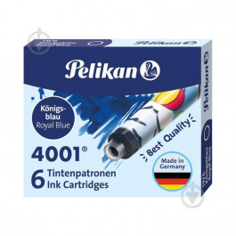 Pelikan Набор чернильных картриджей  4001 Fancy Royal Blue Стираемые Короткие 6 шт (338244)
