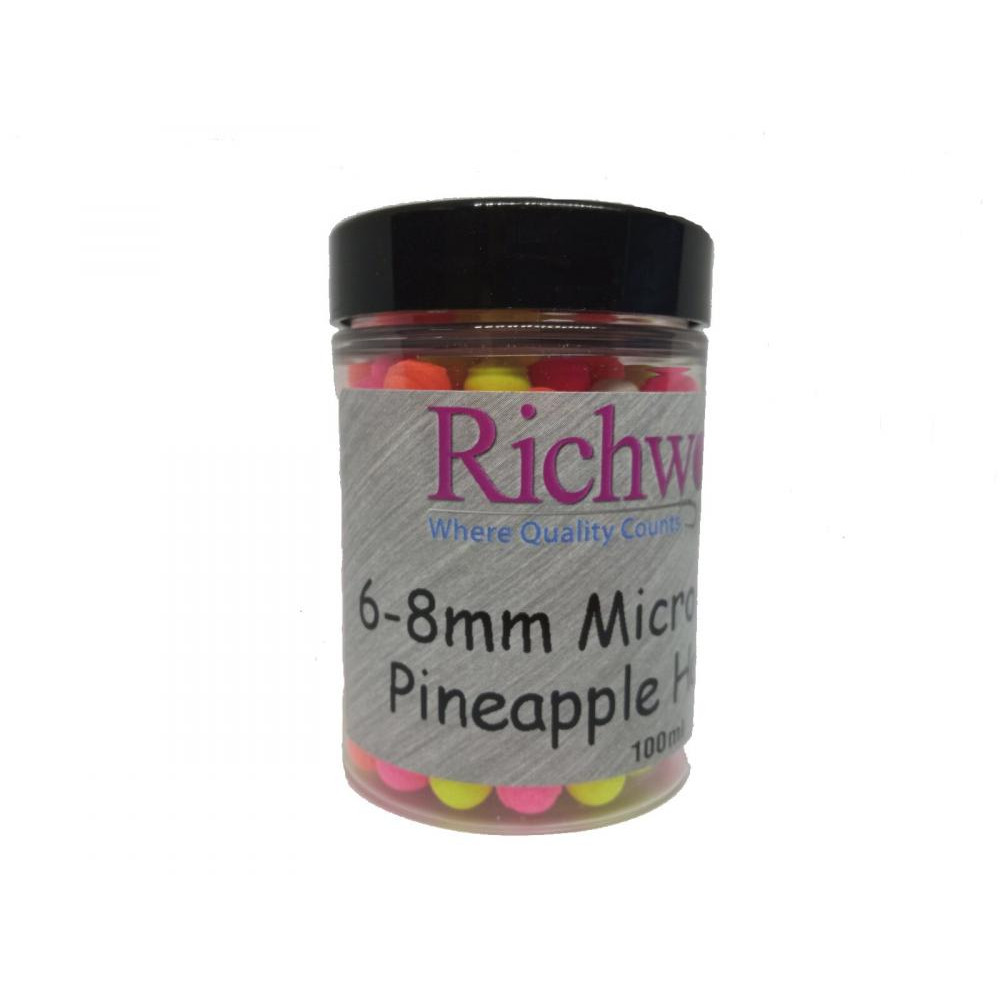 Richworth Бойлы Micro Pop-Ups / Pineapple Hawaiian / 6-8mm 100ml - зображення 1