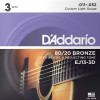 D'Addario Струны для акустической гитары  EJ13-3D 80/20 Bronze Custom Light Acoustic Guitar Strings 11/52 - зображення 1