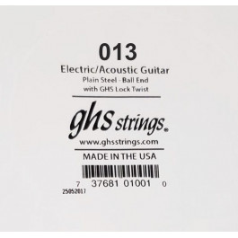 GHS Strings Струна GHS 013 Plain Steel Ball End Single Guitar String .013