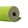Килимок для йоги та фітнесу IVN Коврик спортивный 1800х600х12мм / серый-салатовый (IV-6547)